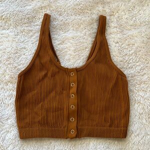 Aerie Brown Cropped Tank Top